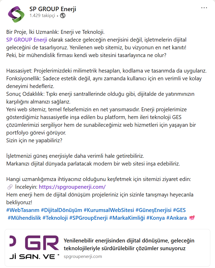 LinkedIn Gönderisi